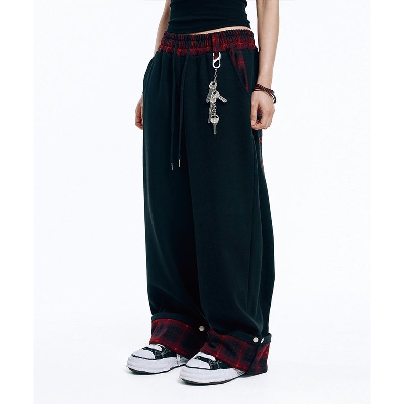 EASY NO EASY（イージーノーイージー）の「Roll-Up Check Sweat Pants - Black（Pants）」