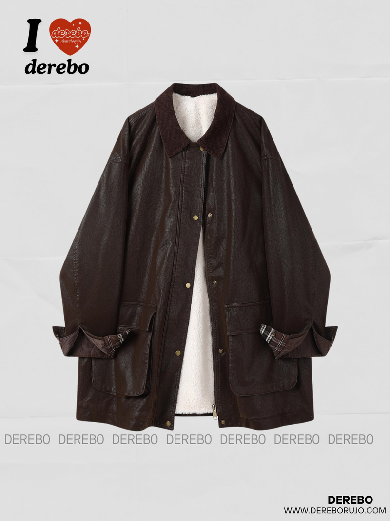 dereborujo（ドレボルゾー）の「ディープブラウンチェックウォームザーハーフコート（ジャケット/アウター）」