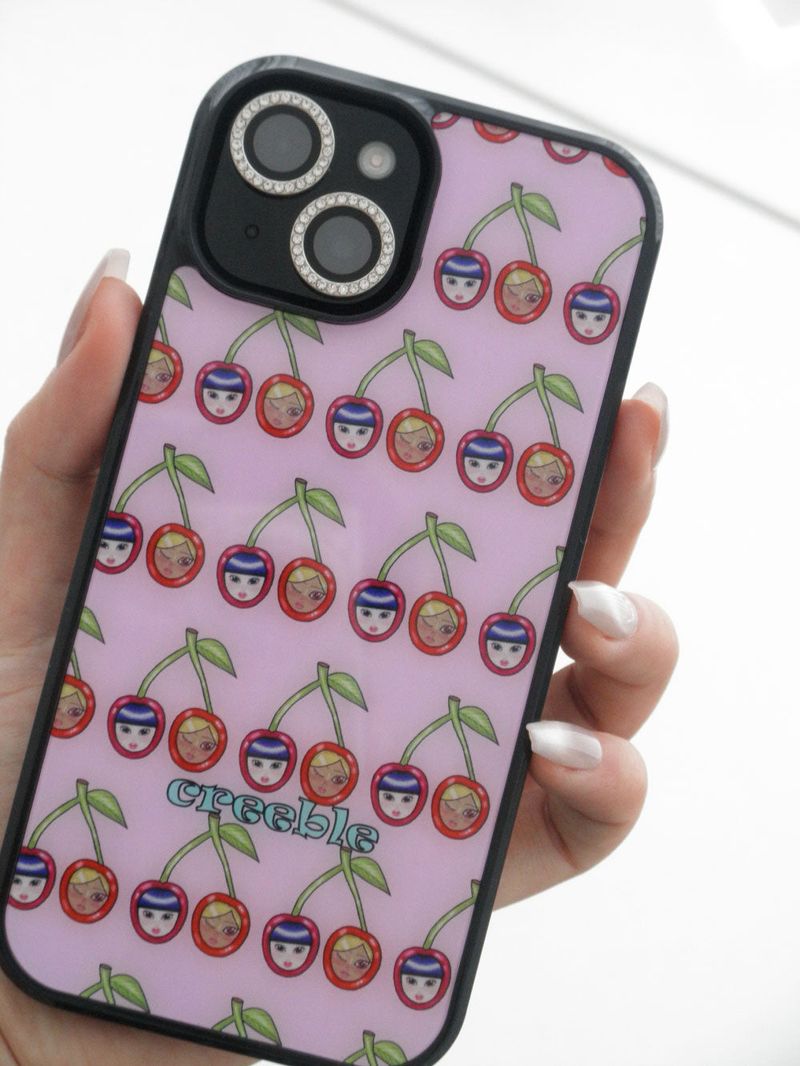 creeble（クリーブル）の「[MADE] チェリーツイングラスバンパーケース (ピンク)（スマホグッズ/小物）」