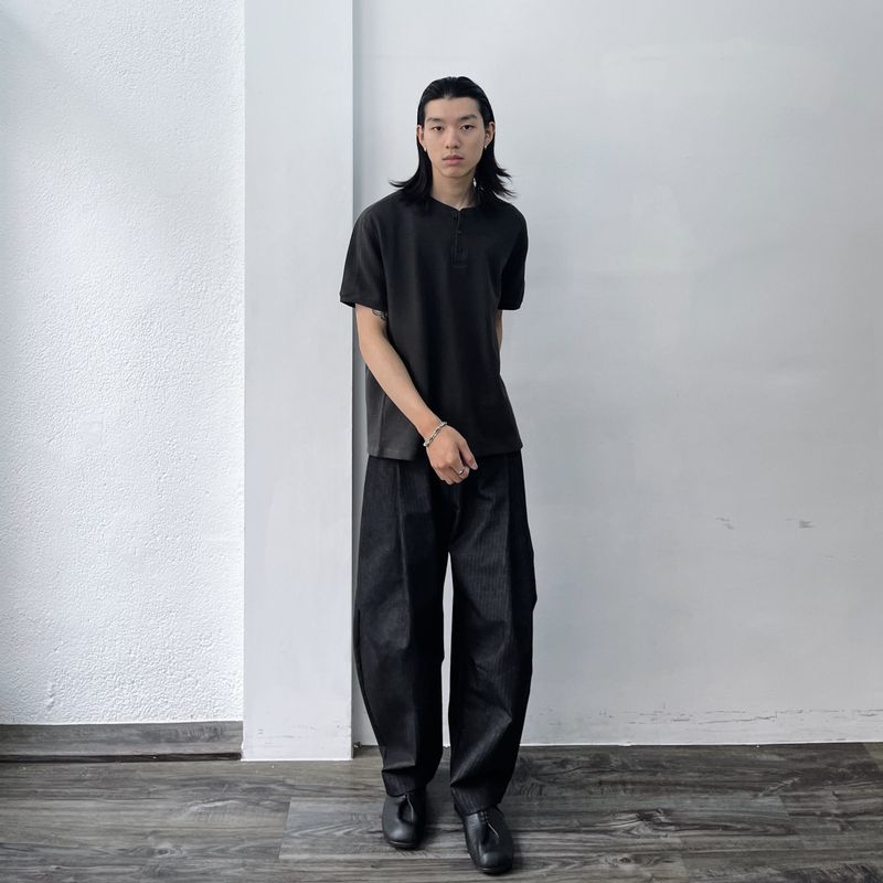 Waffle Henley Relaxed Tee