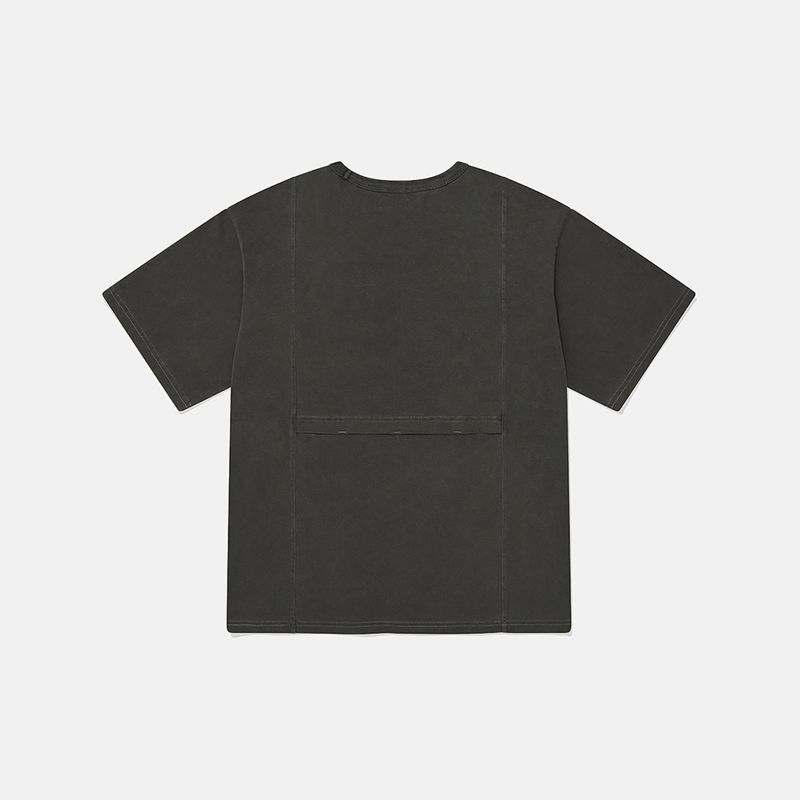 Starry pigment half T-shirts / Black charcoal