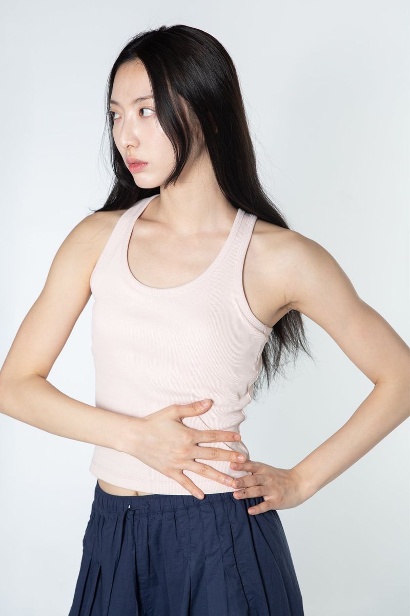 Soft Rib Tank Top (Baby pink)