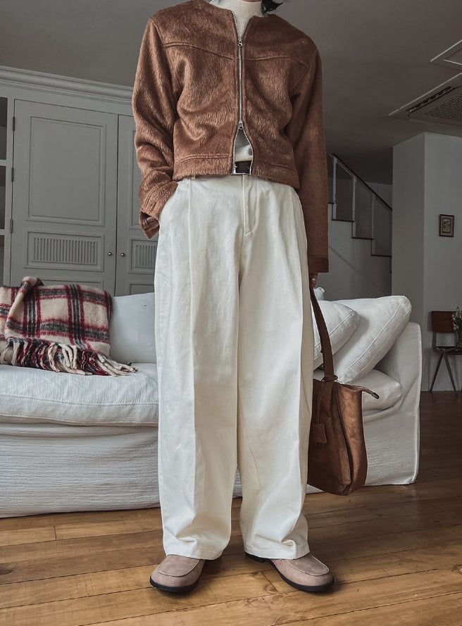 Hazy Cotton Pintuck Pants