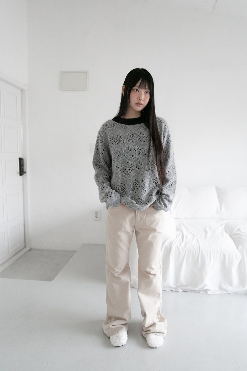basic semi boots-cut pants(2colors)