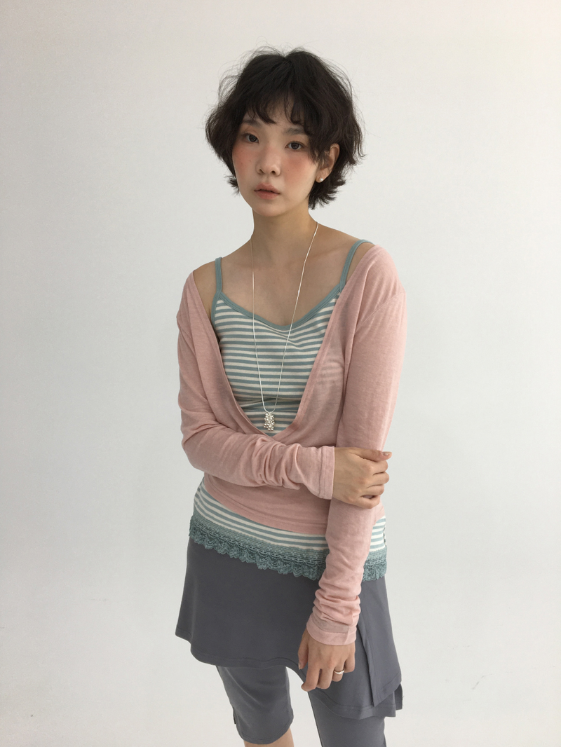 Som Striped Lace Sleeveless (4color)