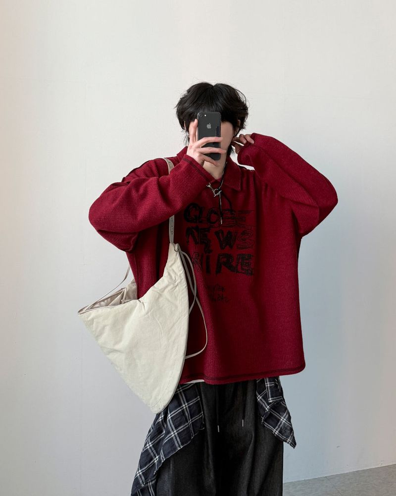YOURNUS（ユアナス）の「Finish Collar Knit T-shirt（Tops）」