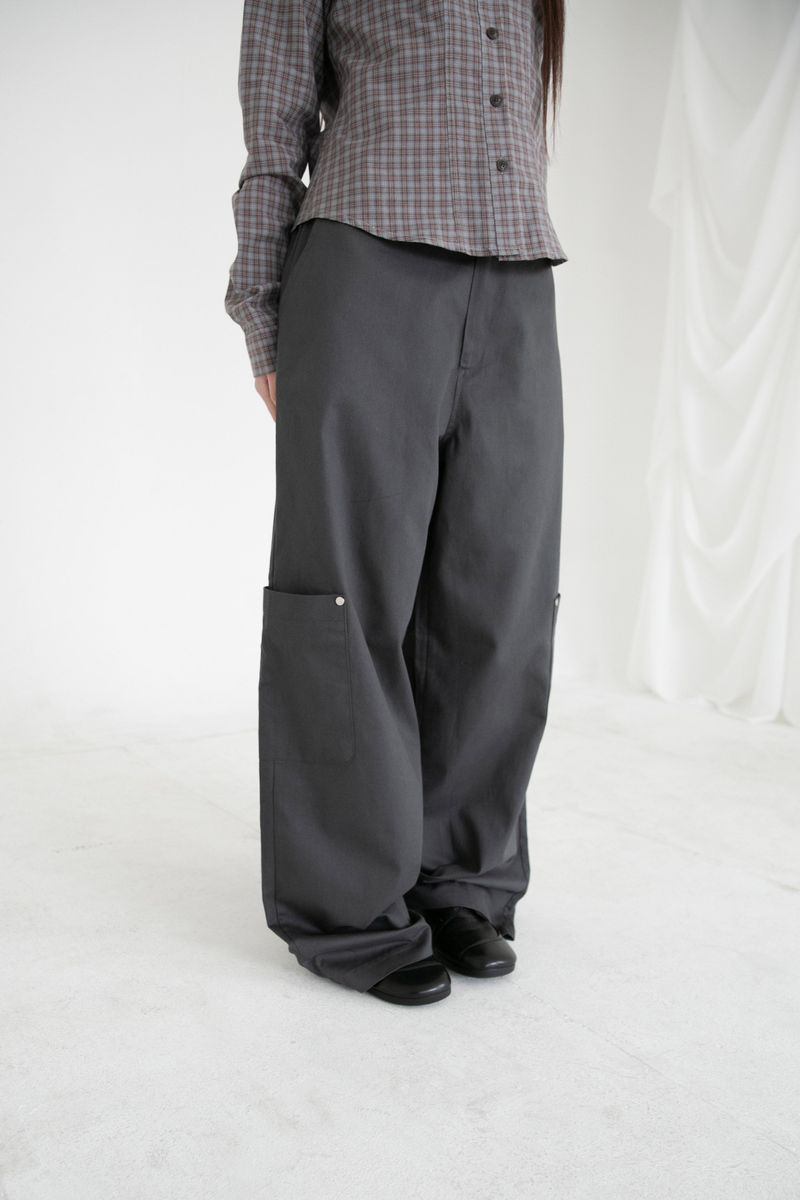rivet pocket wide pants(2colors)