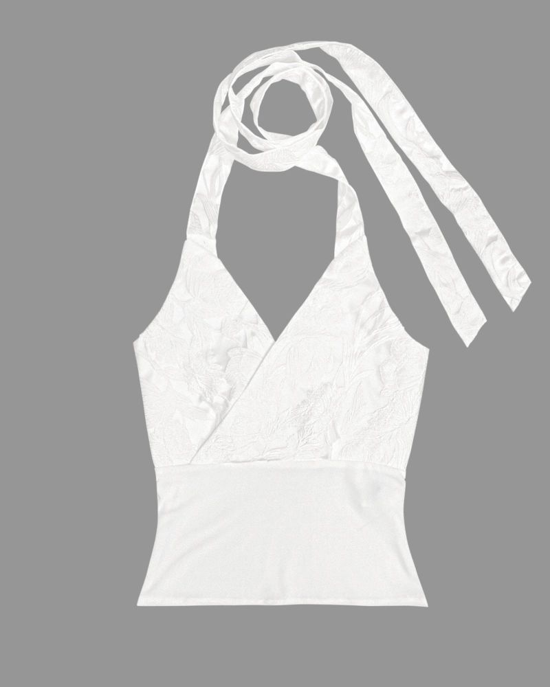 DARLING, YOU ARE BAD（YOU ARE BAD）の「WHITE FLOWER HALTER TOP（Tops）」