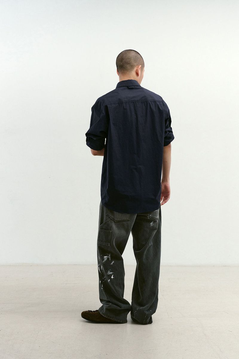 Aged Splatter Carpenter Denim Pants(Washed Black)