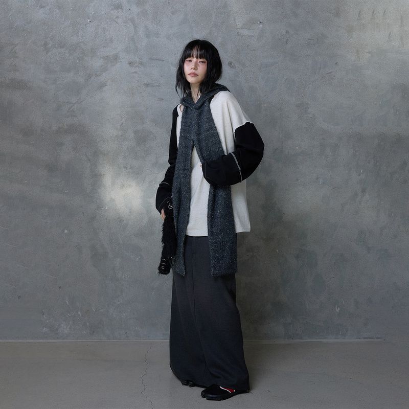 DOUBLE WAIST MAXI SKIRT