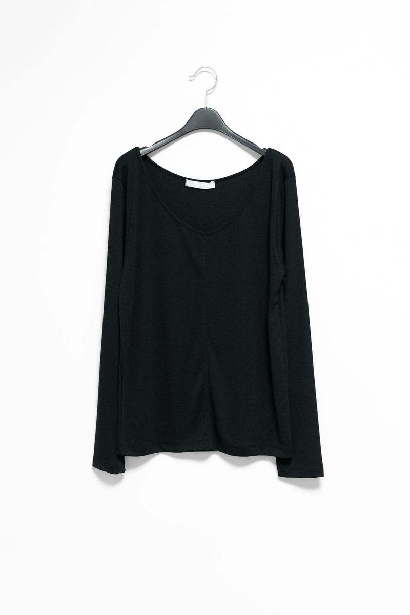 soft deep neck long top(3colors)