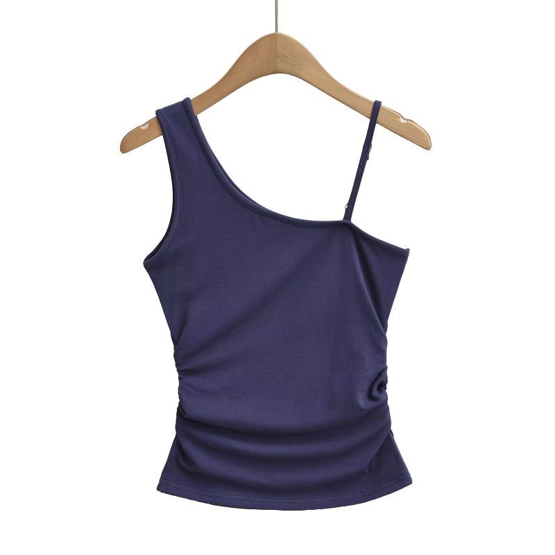 Amaris Asymmetric Strap Ruched Top