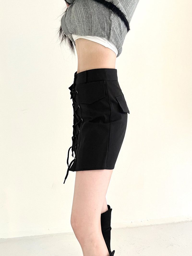 1062. Eyelet wrap pocket sk-pt (3color)