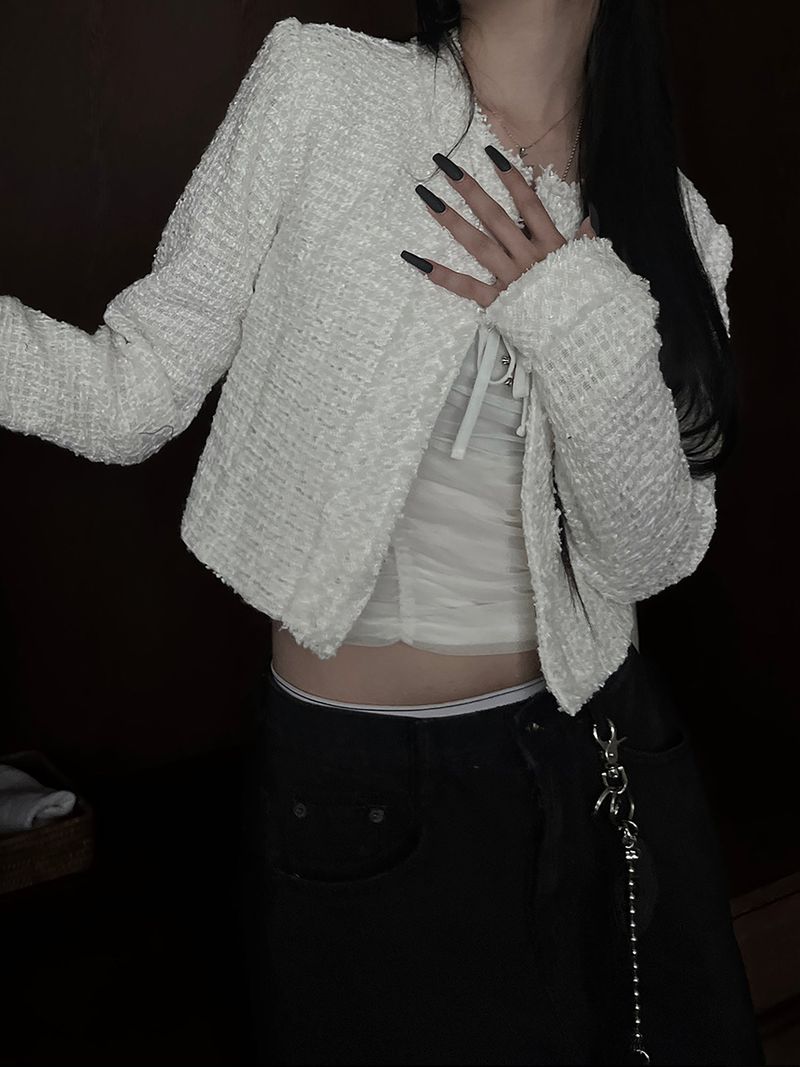cropped tweed jacket (2color)