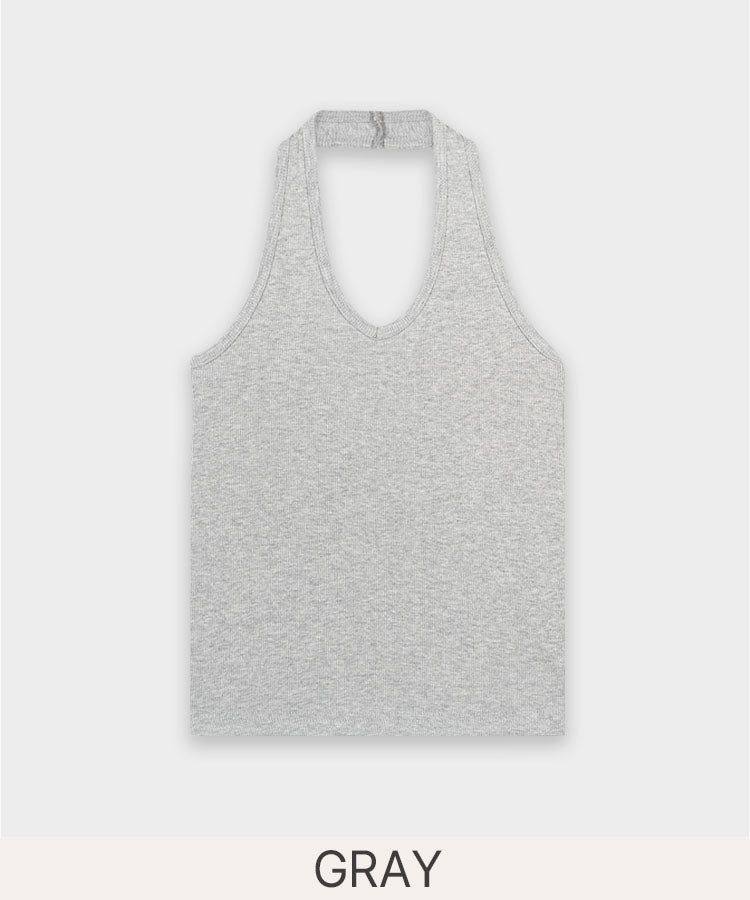 [MADE] Ballet, rib V-neck holter camisole