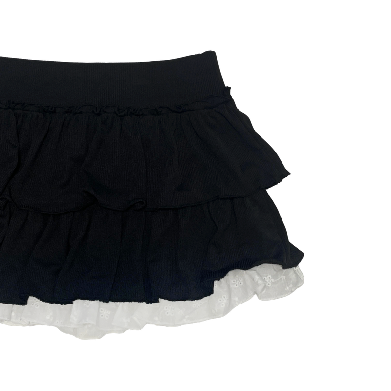 Lace layered cancan skirt