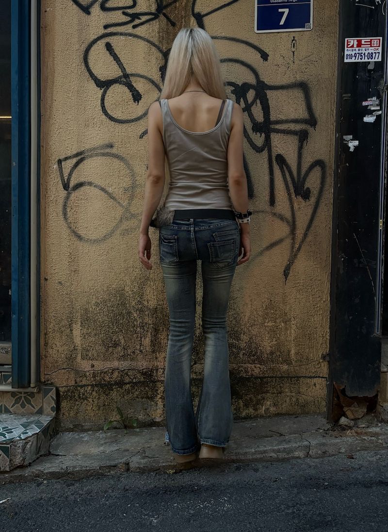 Cross Vintage Low-Rise Bootcut Jeans