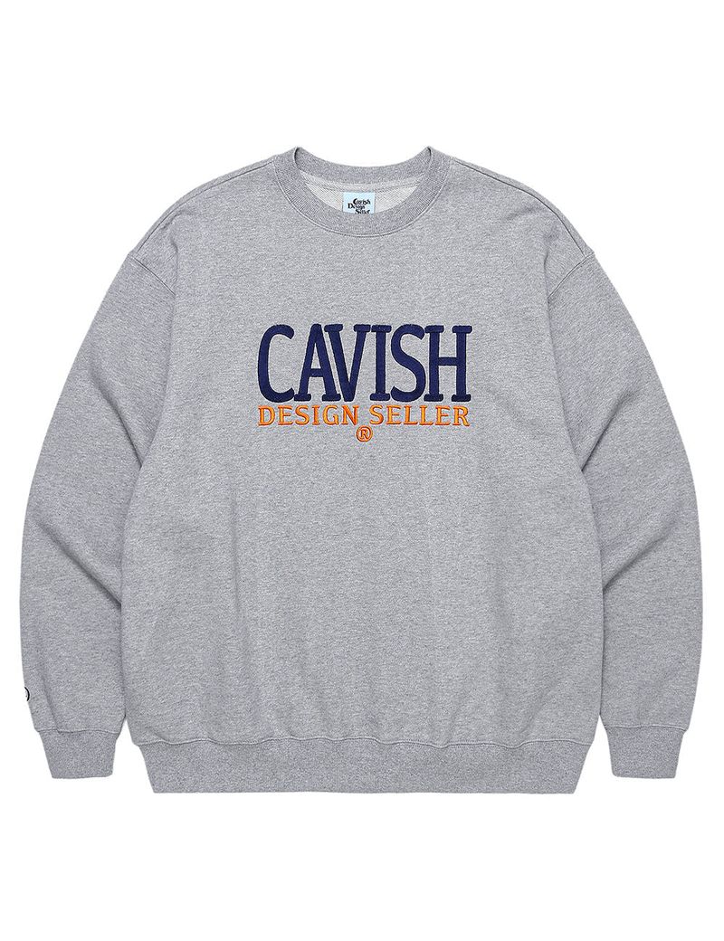 cavish（カビシ）の「SERIF EMB SWEATSHIRT GREY(CV2CFUM470A)（Tops）」