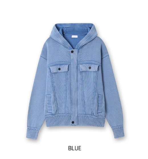 Demon Washing Knit Hood Jacket