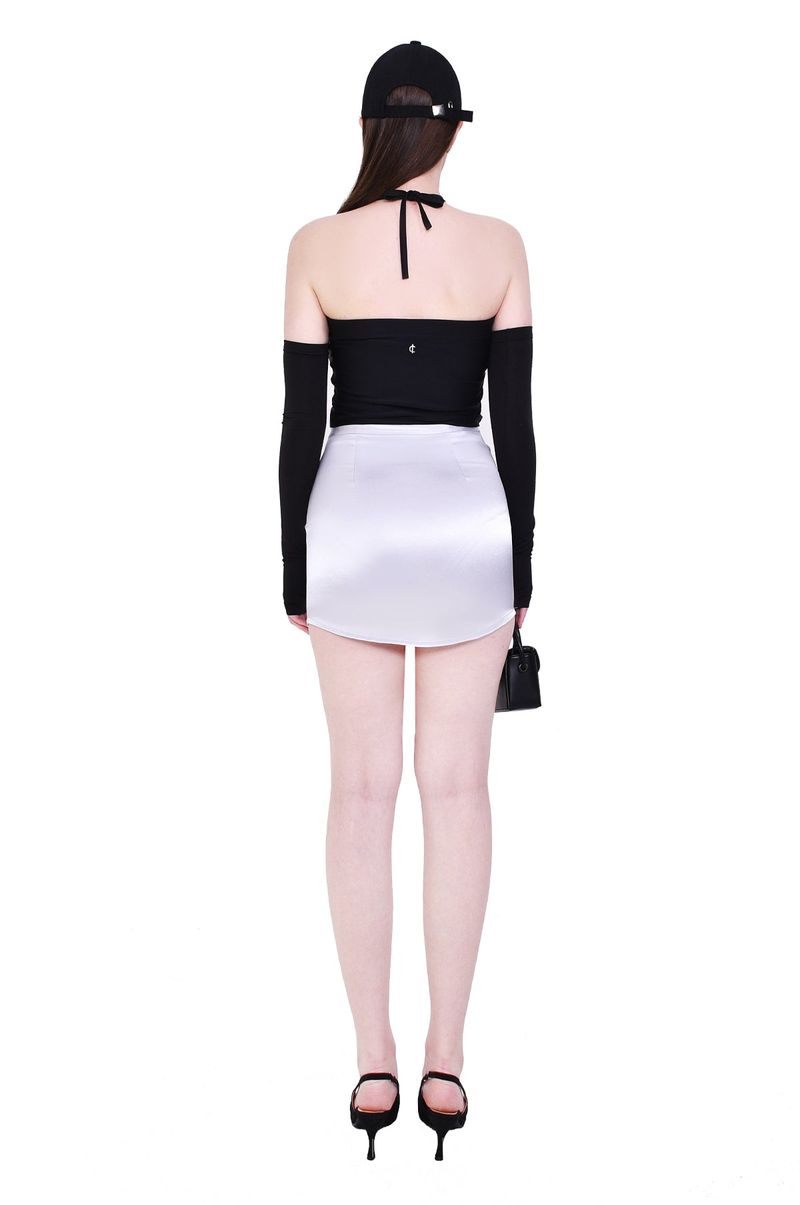 4-way multi tricot jersey span crop tube top (black)