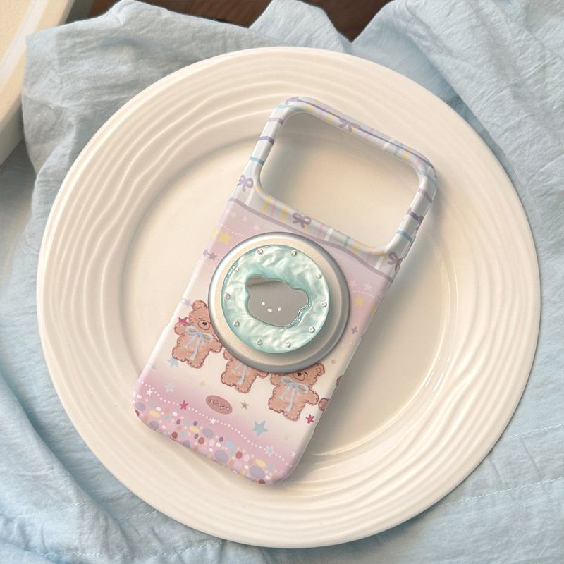 Bear Doodle Mirror Magnetic iPhone Case