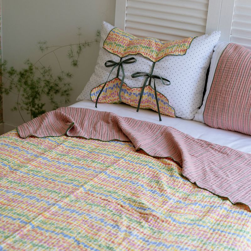 Reversible cotton Summer Blanket - L size