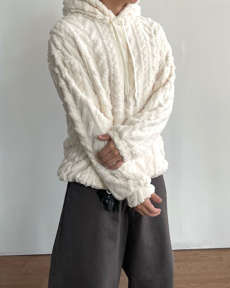Cable Fleece Hoodie