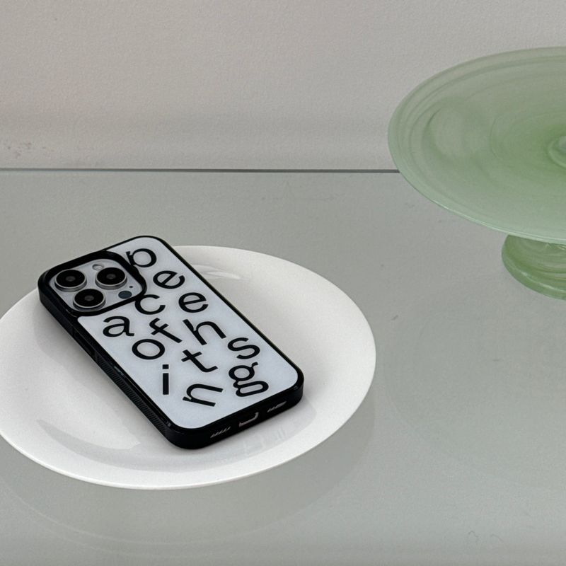 Glass bumper peace of things lettering white