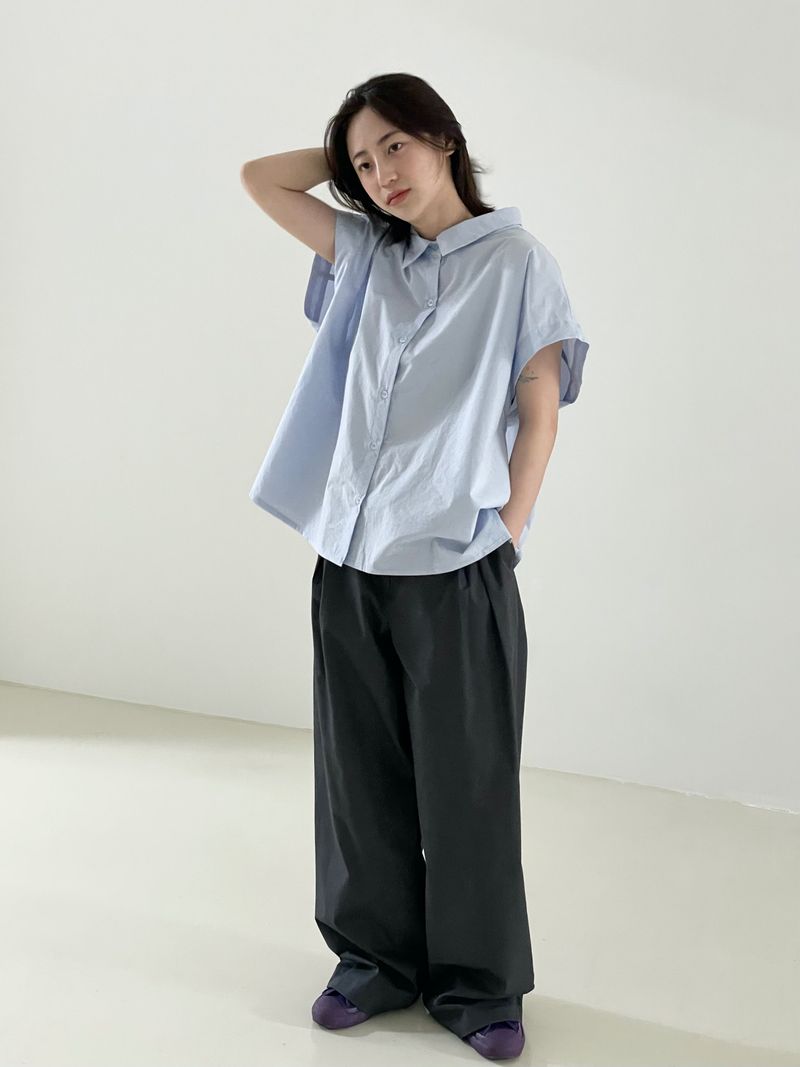 Dull bizo pintuck wide pants