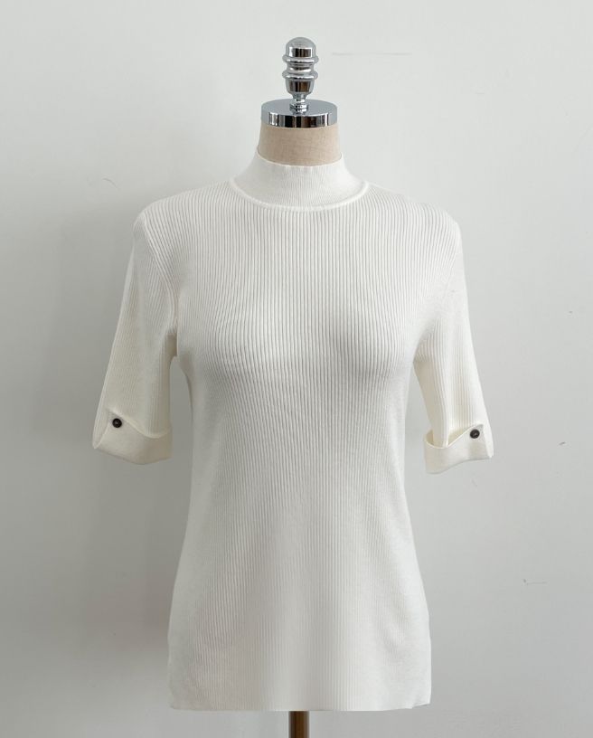 Shani Half-Neck Rolled-Up Sleeve Knit