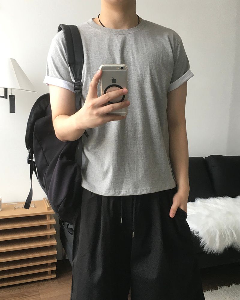 Duet Crop Roll-up Short Sleeve T
