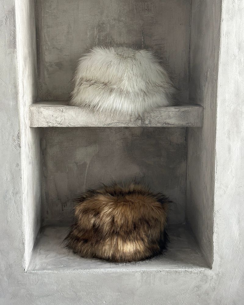 Raccoon Mix Fake Fur Bucket Hat