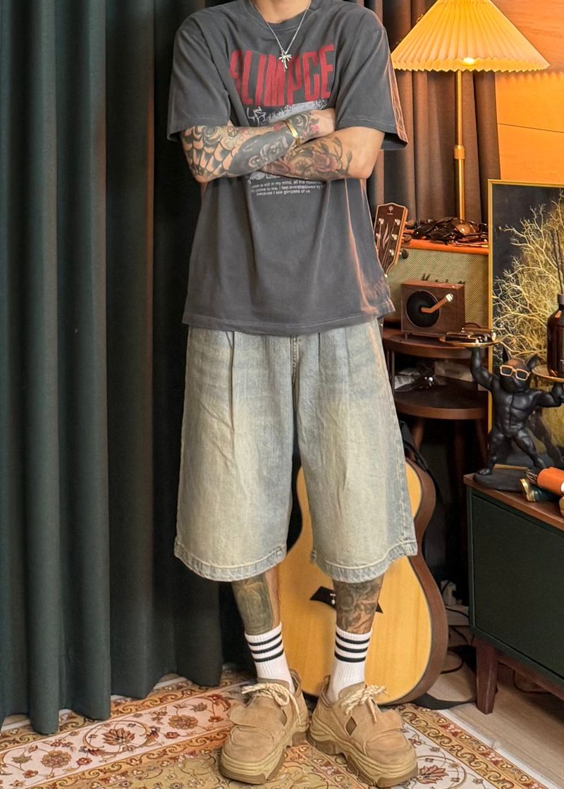 Slub Tin Chung Bermuda Denim