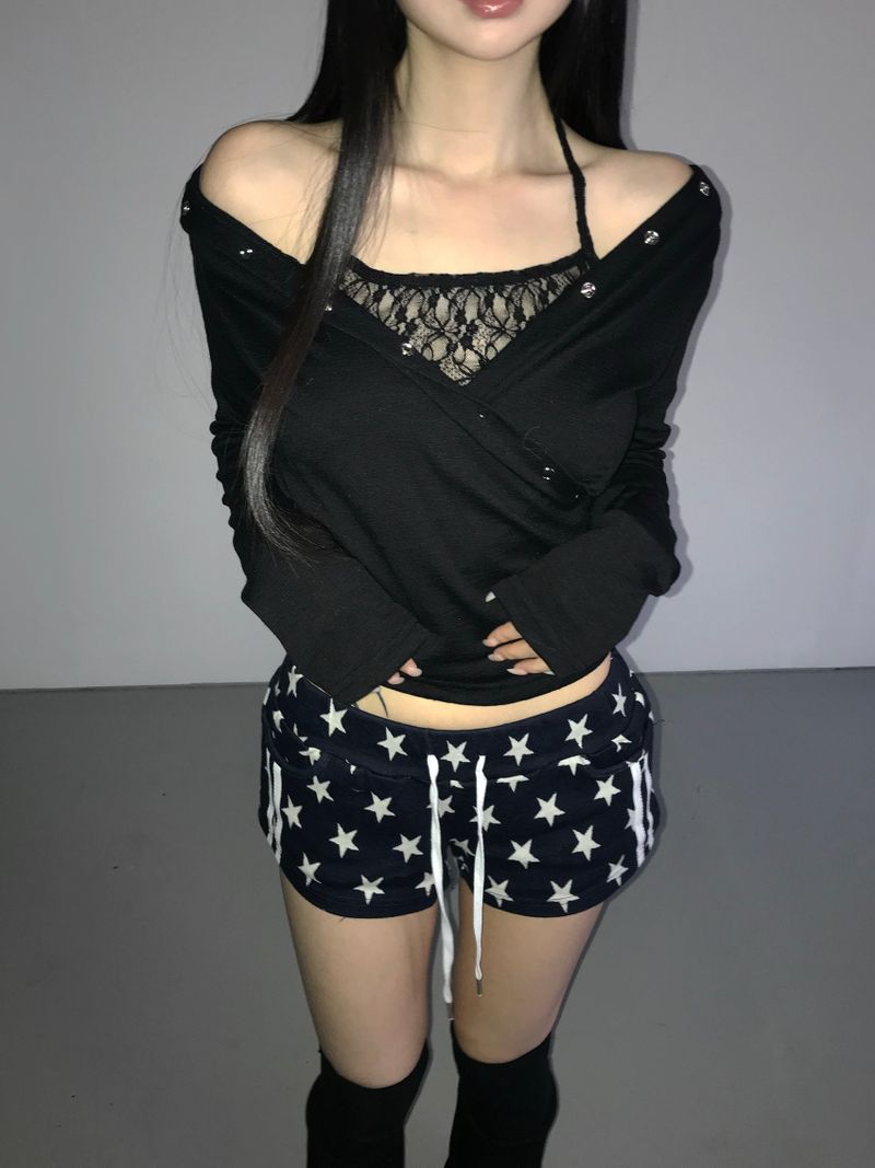 snap cross hoodie top(3 color)