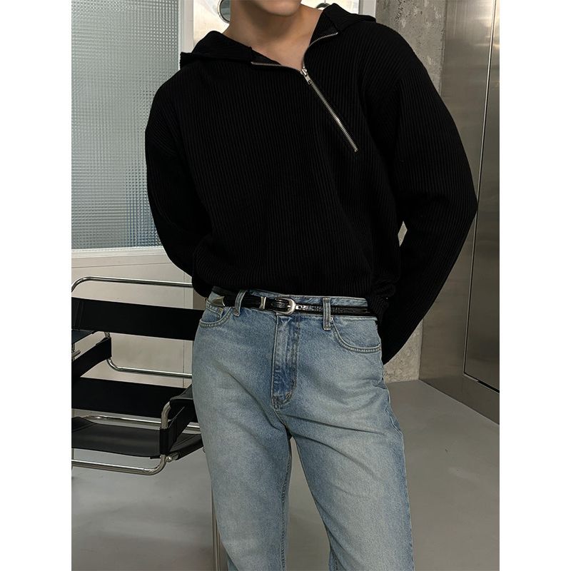 [Unisex] サイドジッパーフードニットスリーブ(3color)