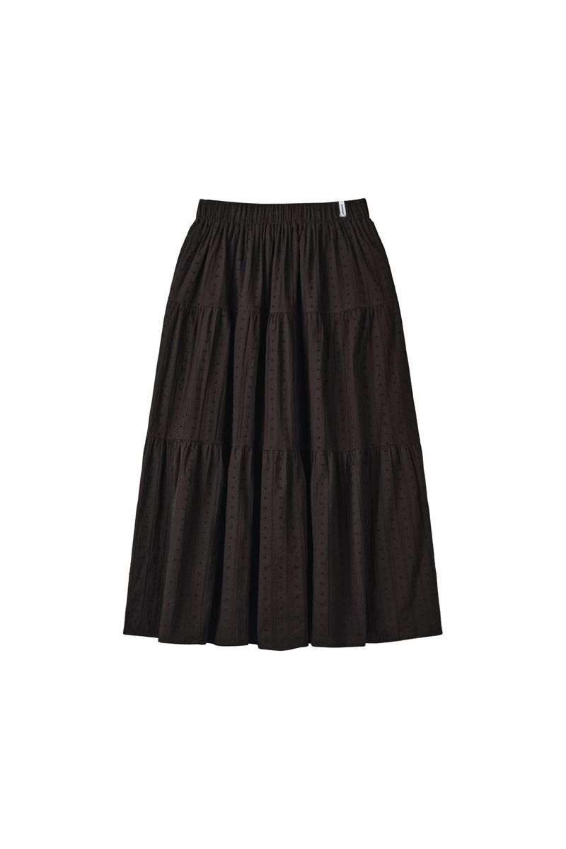 DOT LAYERED LONG SKIRT (BLACK)