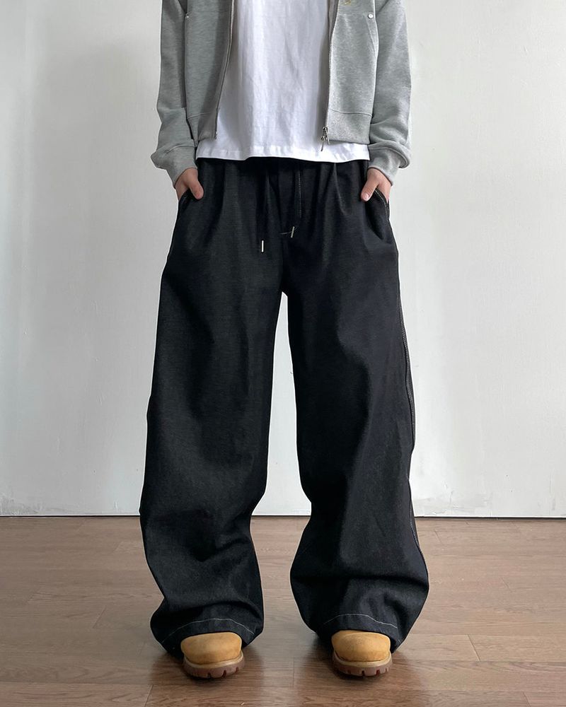 Leon Lettering Denim Pants