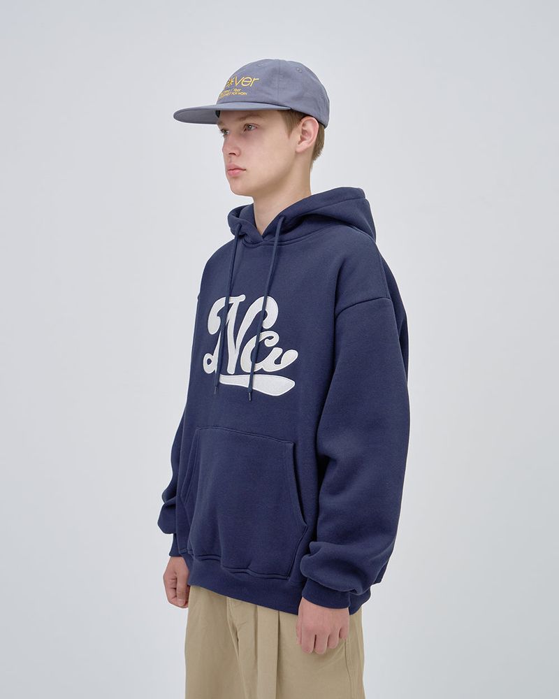 UNDERLINE LOGO HOODIE - NAVY