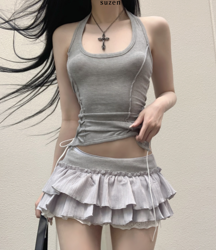 Hens Corset Halter Top (3color)