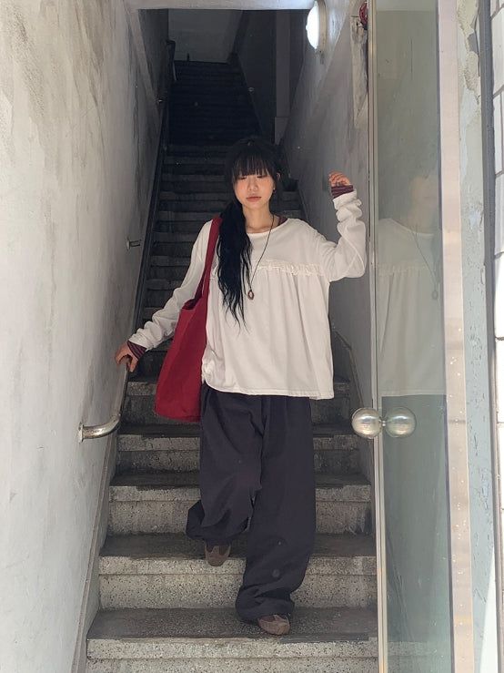 26FW★ [BAONHAUS] Koiren Frill Long Sleeve Tee