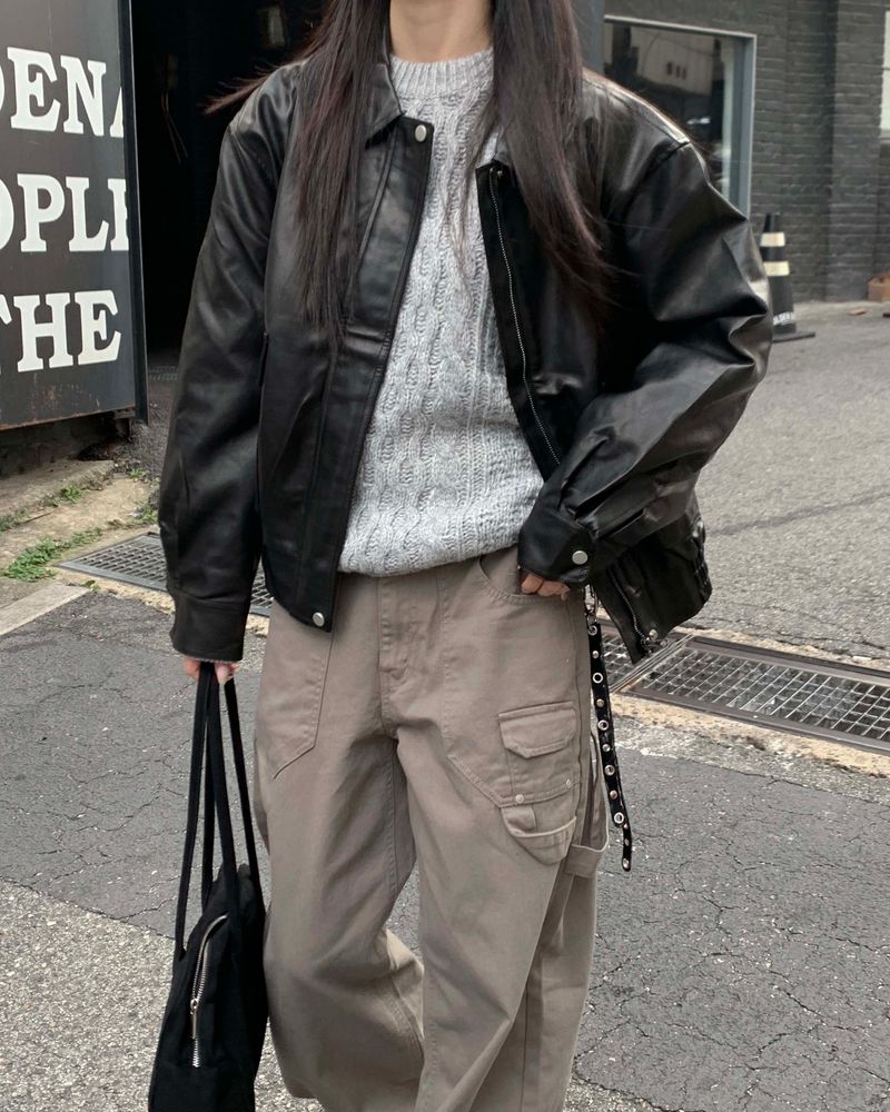 Humming leather jacket