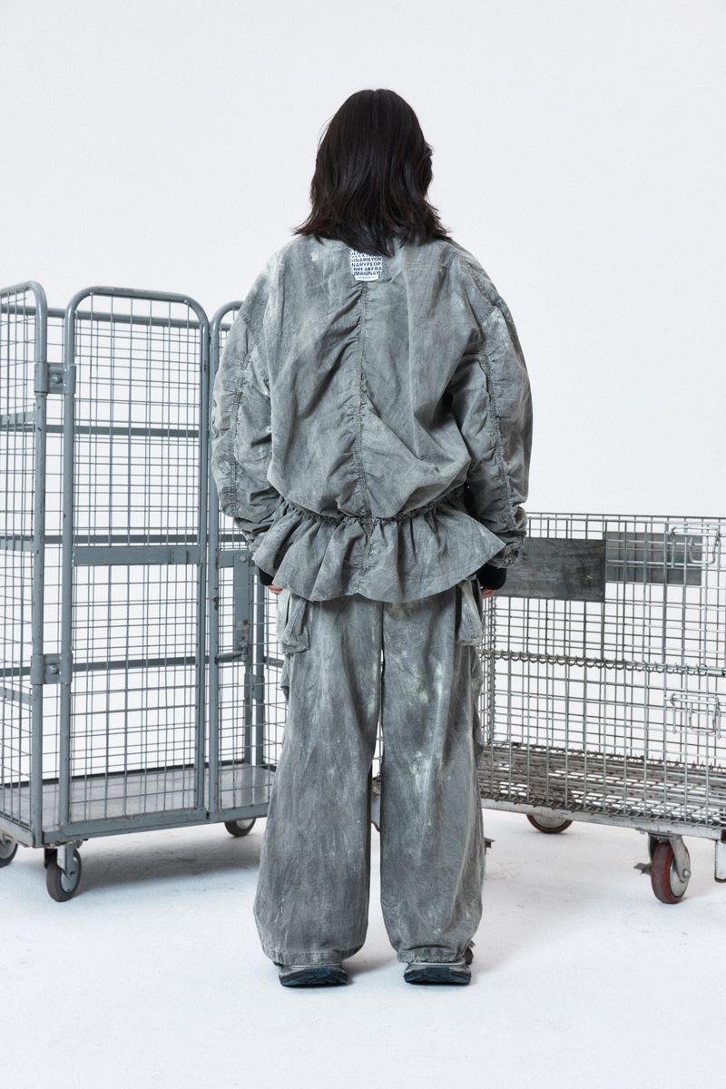 Tie Dye Shirring MA-1 Jumper (GRAY)