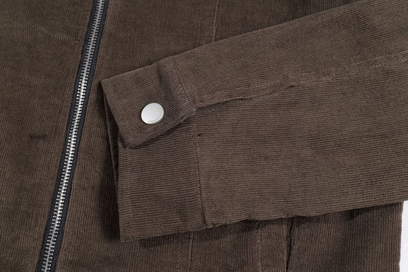 Classic Brown Corduroy Short Jacket 233313024