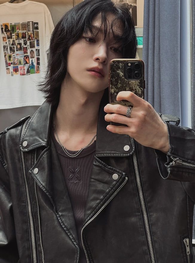 Ale Vintage Washed Crop Rider Jacket
