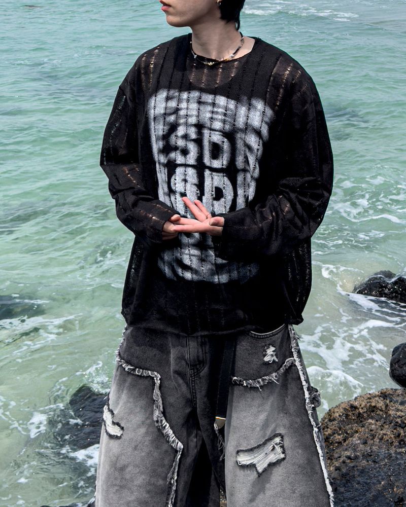 Lunera Painting See-through Knit