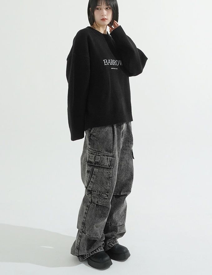 Ness pigment cargo denim pants