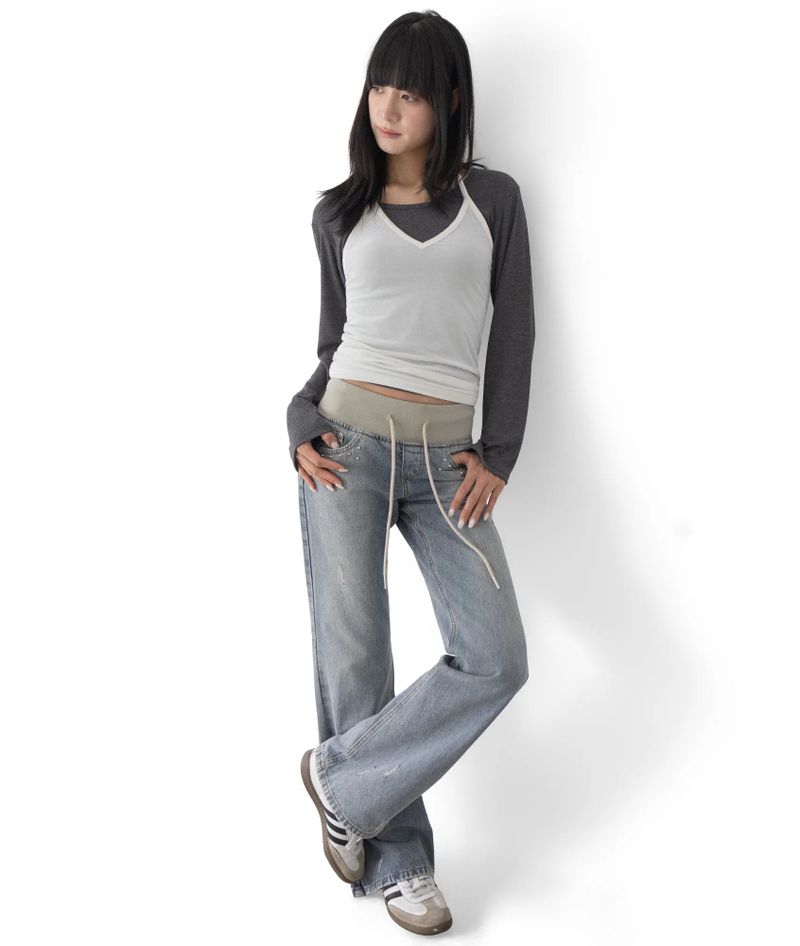 Ruin Layered Banded Bootcut