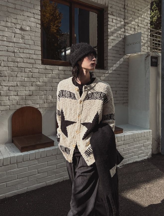2PLAN(ツープラン)の「USA Ethnic Star Cowichan Cardigan(Tops)」