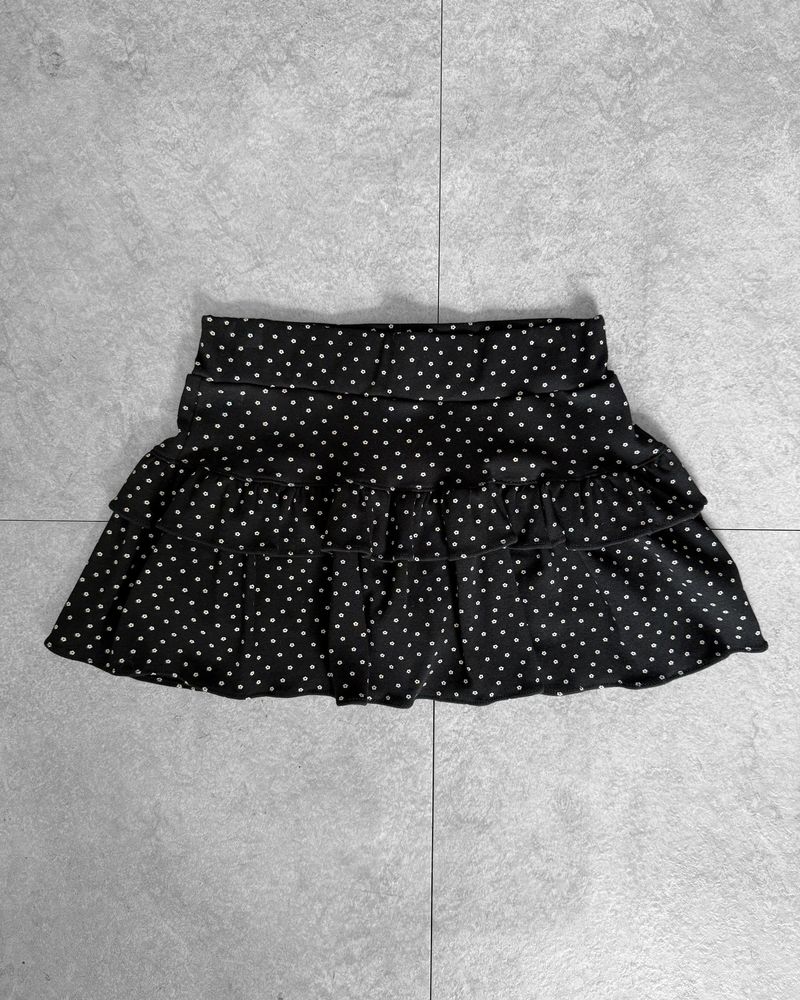 MICRO FLOWER FRILL SKIRT