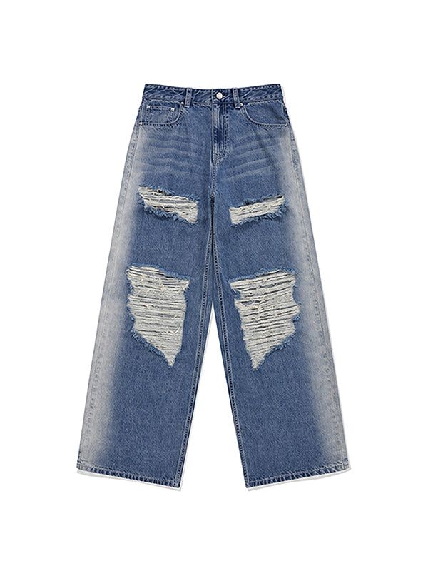 KIRSH（キルシー）の「CHERRY DAMAGE WASHING WIDE DENIM-FIT PANTS [BLUE]（Pants）」